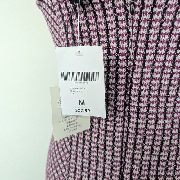 Forever 21 | W 's | M | NWT Houndstooth Adjustable Strap Zipper Black and Purple - Picture 5 of 6
